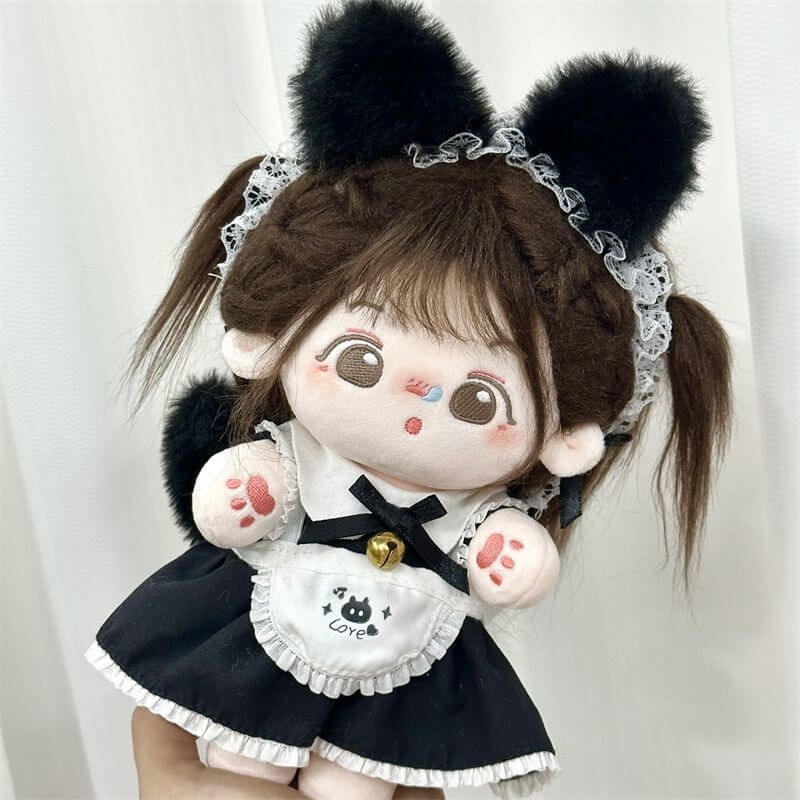 ふわもこ黒猫のメイド服セット【20cm】