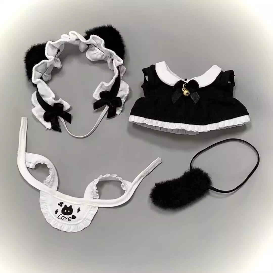 黒猫メイドと秘密のお茶会セット【10cm】