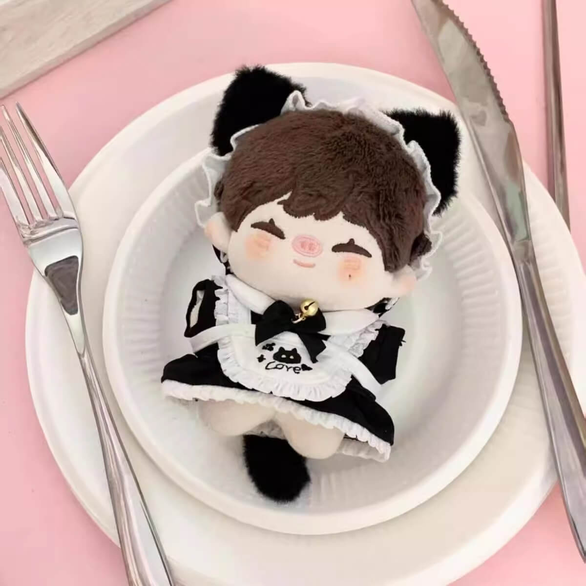 黒猫メイドと秘密のお茶会セット【10cm】