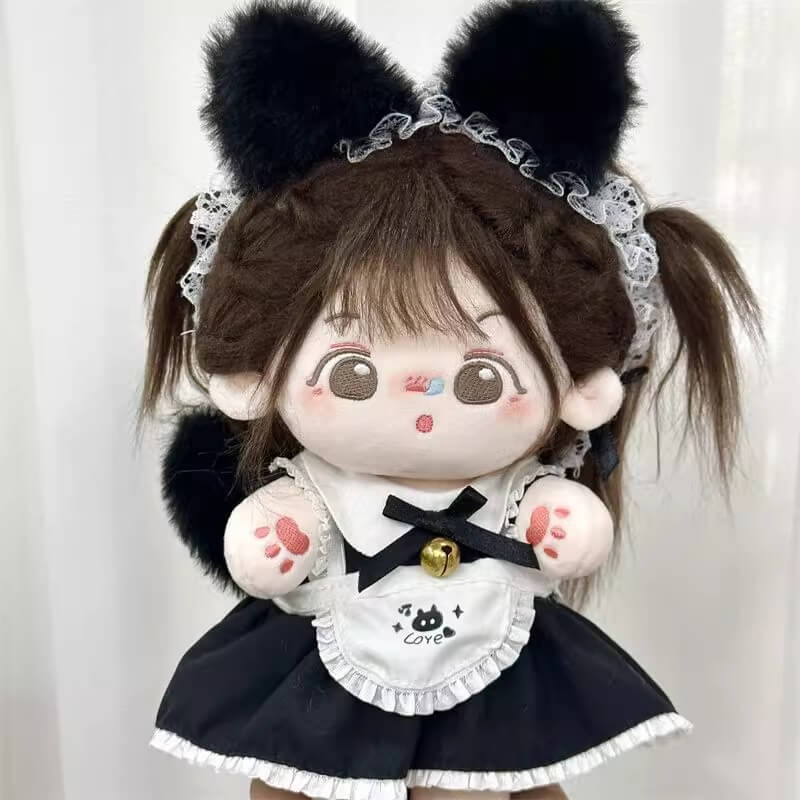 ふわもこ黒猫のメイド服セット【20cm】