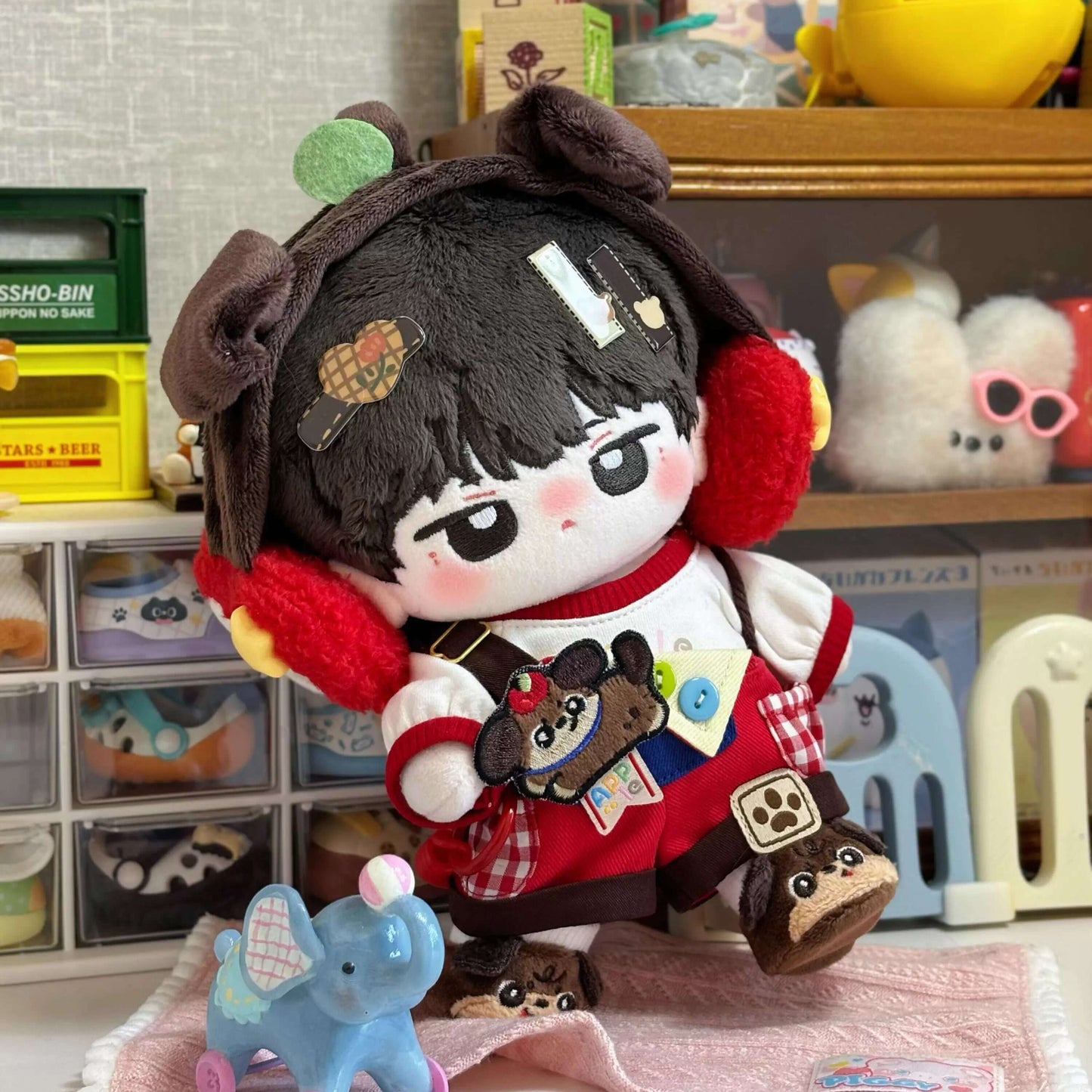 子犬と木苺のピクニックコーデセット【20cm】