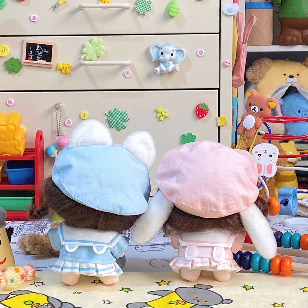空色ねこと桜色うさぎの園児セット - スカートタイプ【10cm】（全2色）