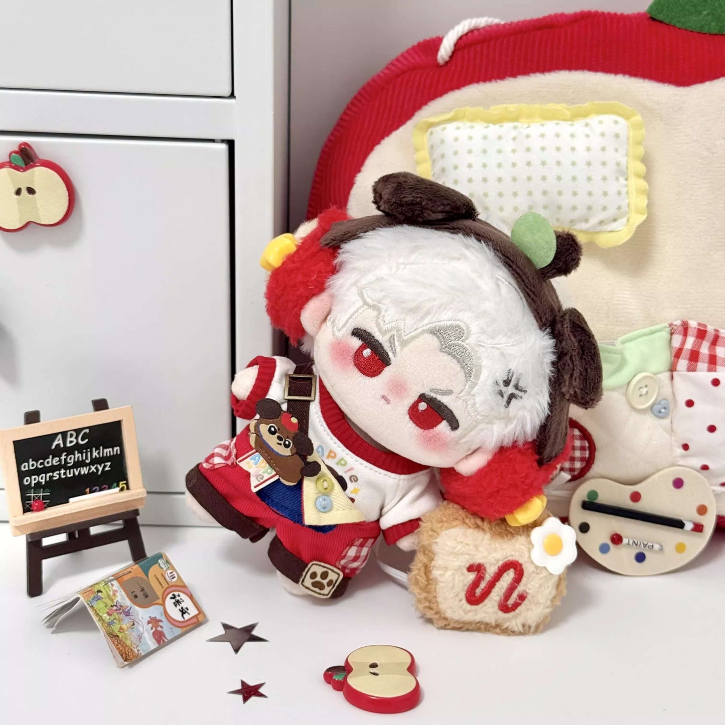 子犬と木苺のピクニックコーデセット【10cm】