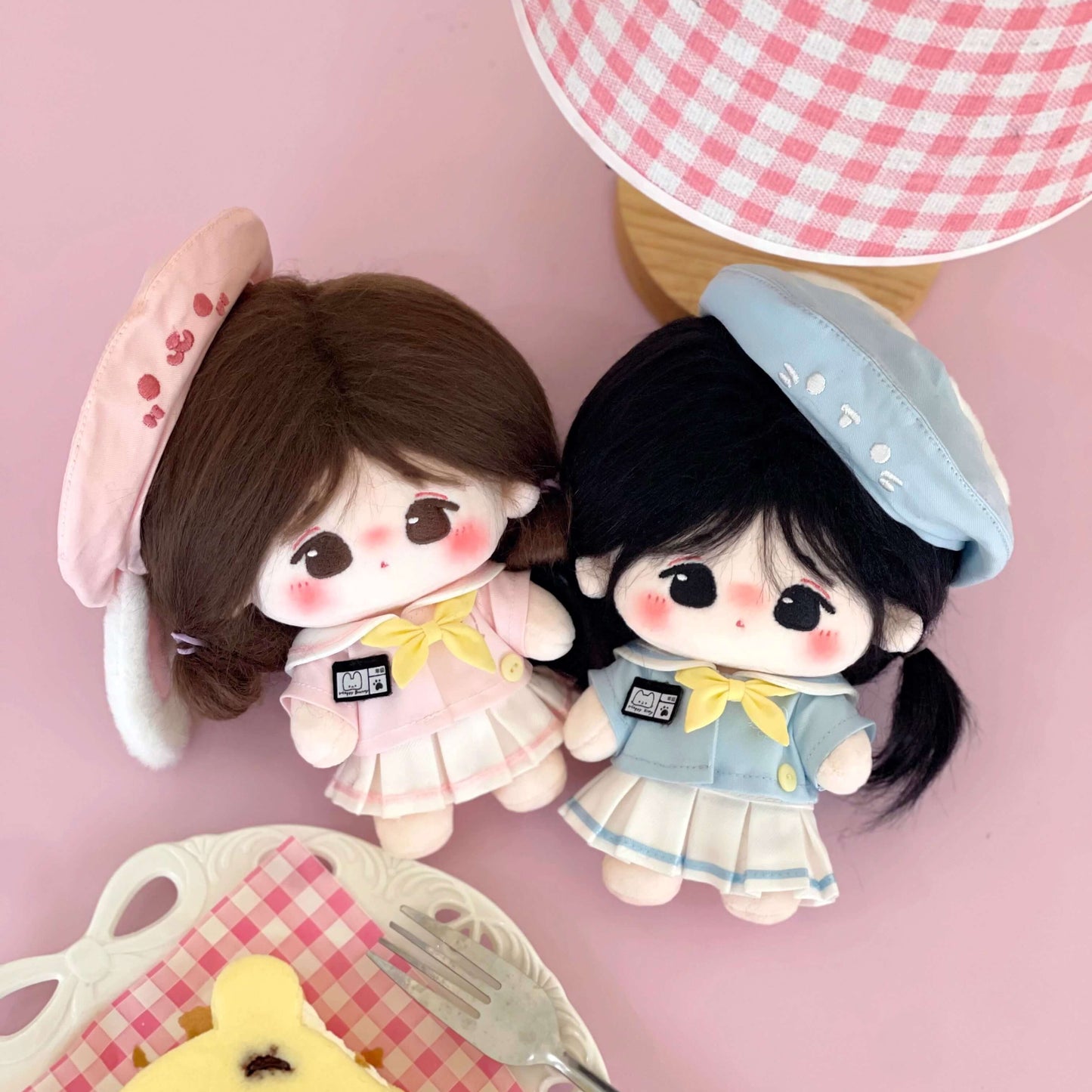 空色ねこと桜色うさぎの園児セット - スカートタイプ【10cm】（全2色）