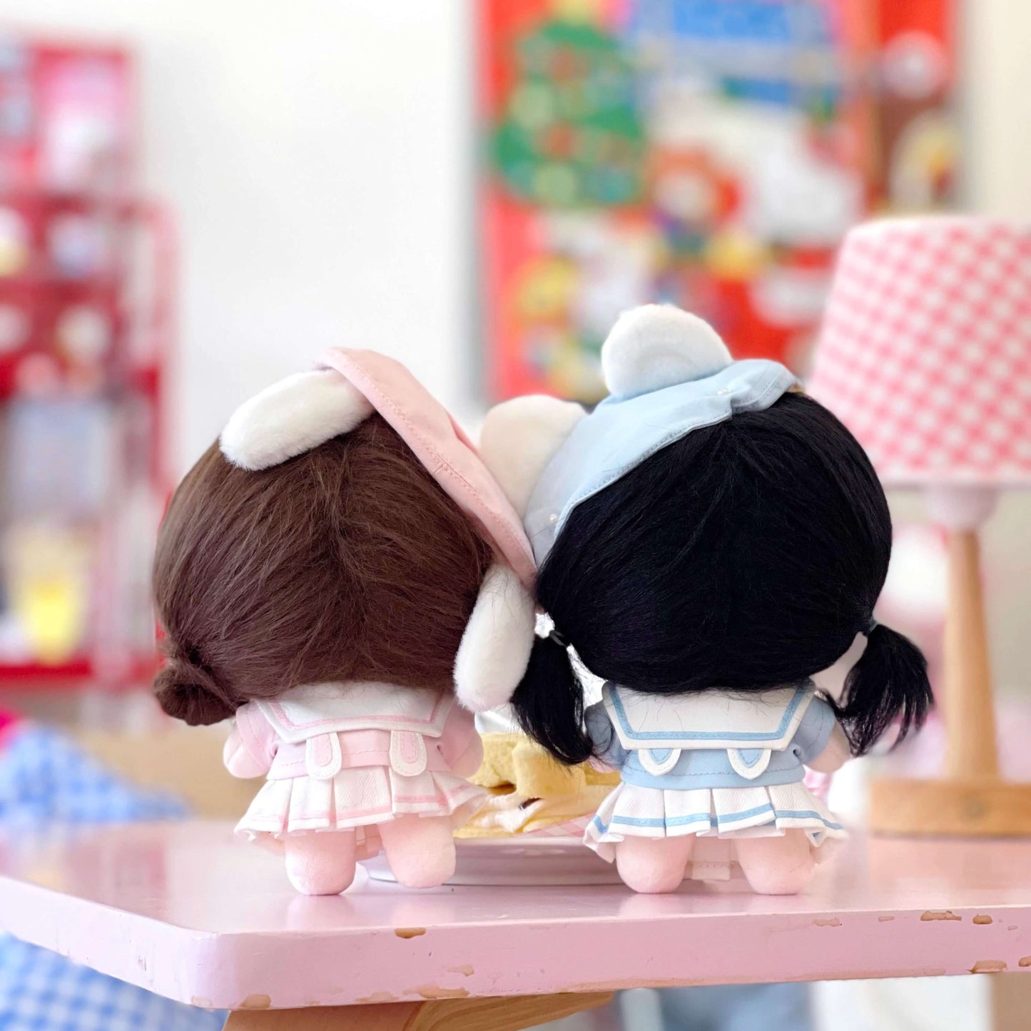 空色ねこと桜色うさぎの園児セット - スカートタイプ【10cm】（全2色）