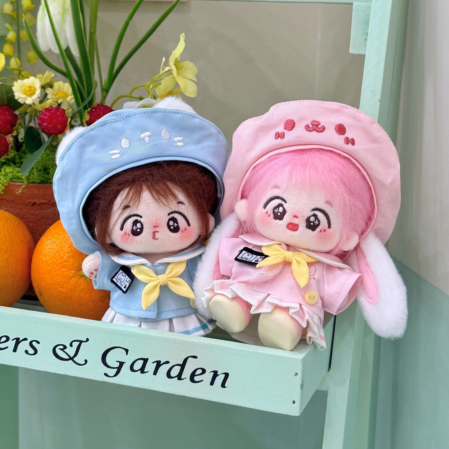 空色ねこと桜色うさぎの園児セット - スカートタイプ【10cm】（全2色）