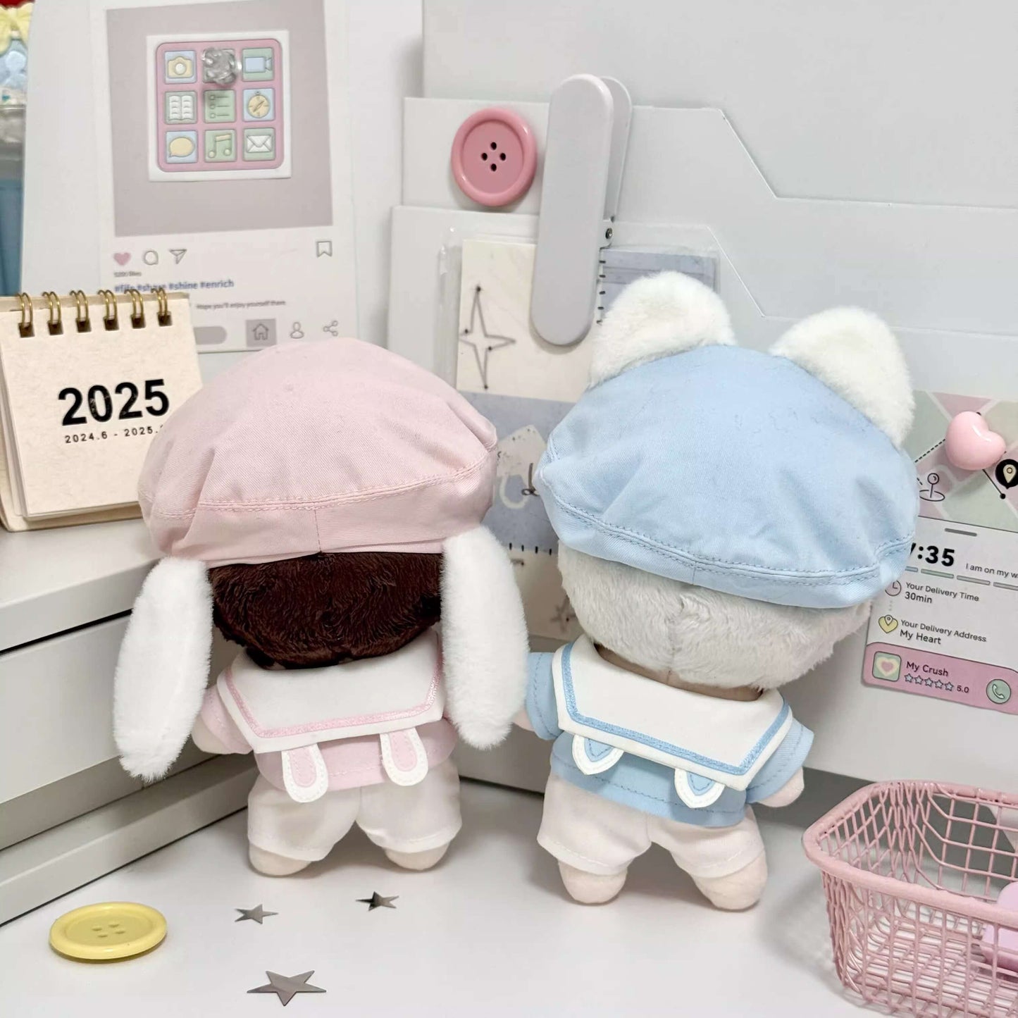 空色ねこと桜色うさぎの園児セット - パンツタイプ【10cm】（全2色）