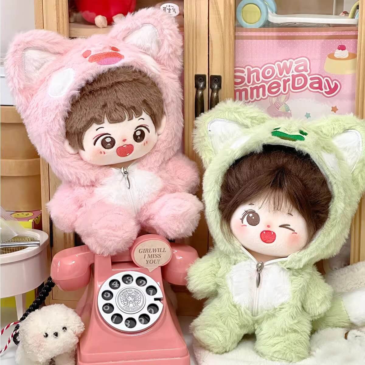 夢色の丘ふわもこアニマルスーツ【20cm】（全2色）