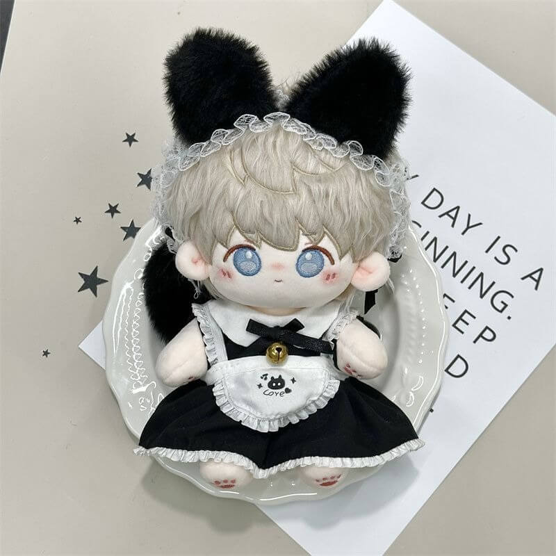 ふわもこ黒猫のメイド服セット【20cm】