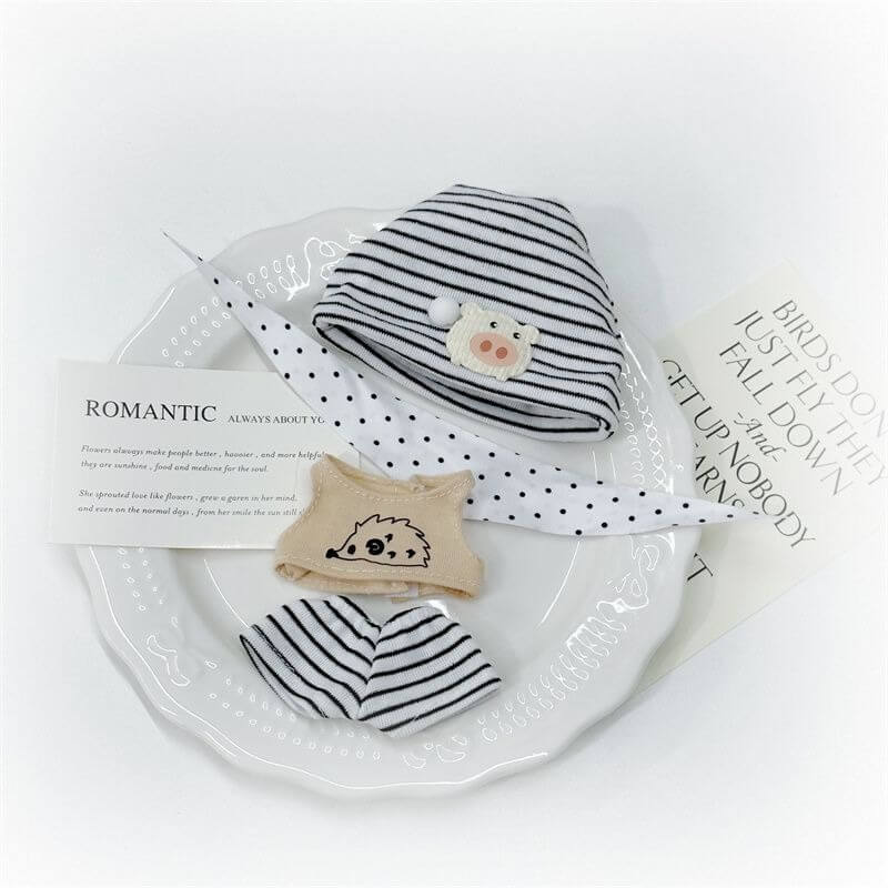 しましまハリネズミの夢見るピクニックセット【10cm】