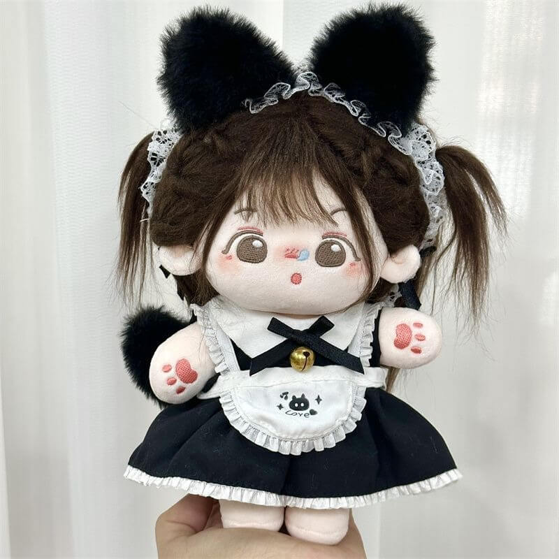 ふわもこ黒猫のメイド服セット【20cm】