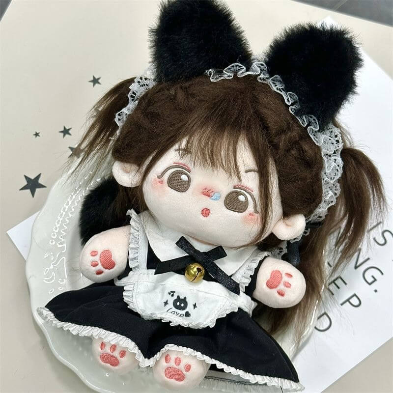 ふわもこ黒猫のメイド服セット【20cm】