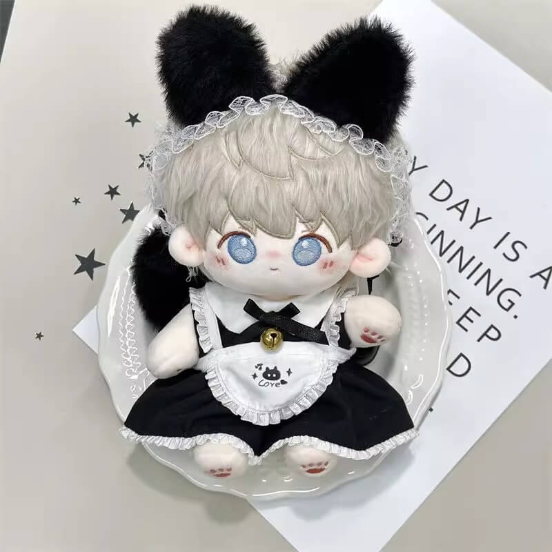 ふわもこ黒猫のメイド服セット【20cm】