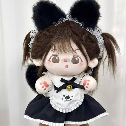 ふわもこ黒猫のメイド服セット【20cm】