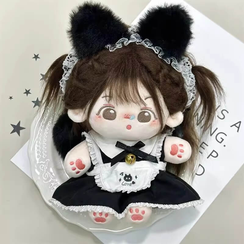 ふわもこ黒猫のメイド服セット【20cm】
