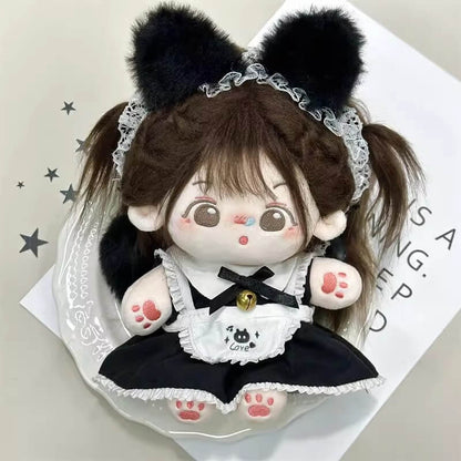 ふわもこ黒猫のメイド服セット【20cm】