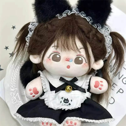 ふわもこ黒猫のメイド服セット【20cm】
