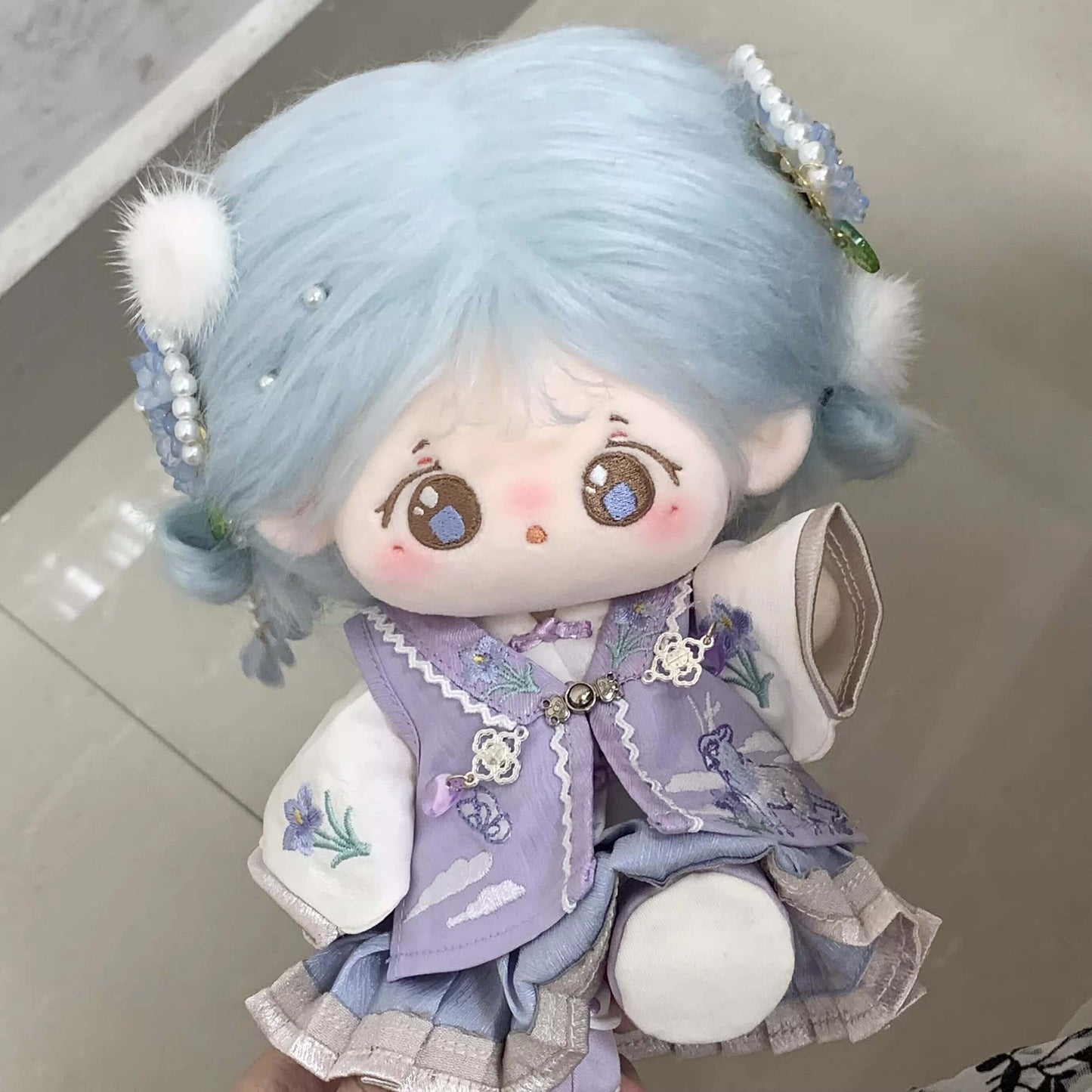 月夜に舞う花園と星雲のドレスセット【20cm】