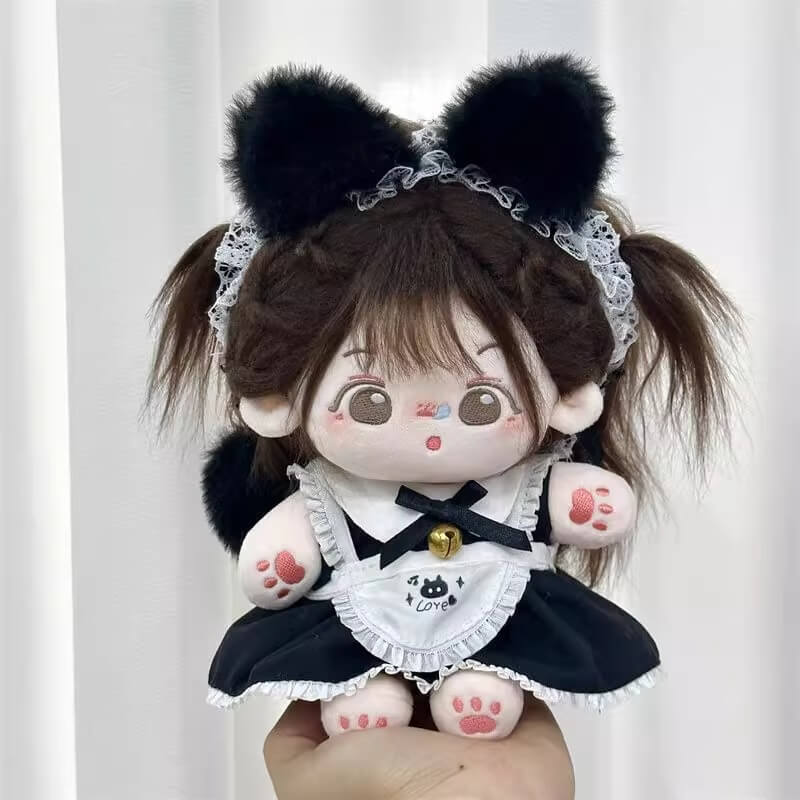 ふわもこ黒猫のメイド服セット【20cm】