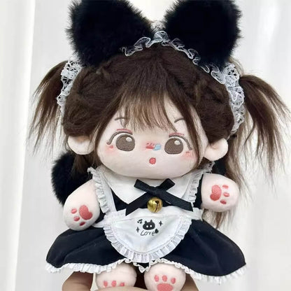 ふわもこ黒猫のメイド服セット【20cm】