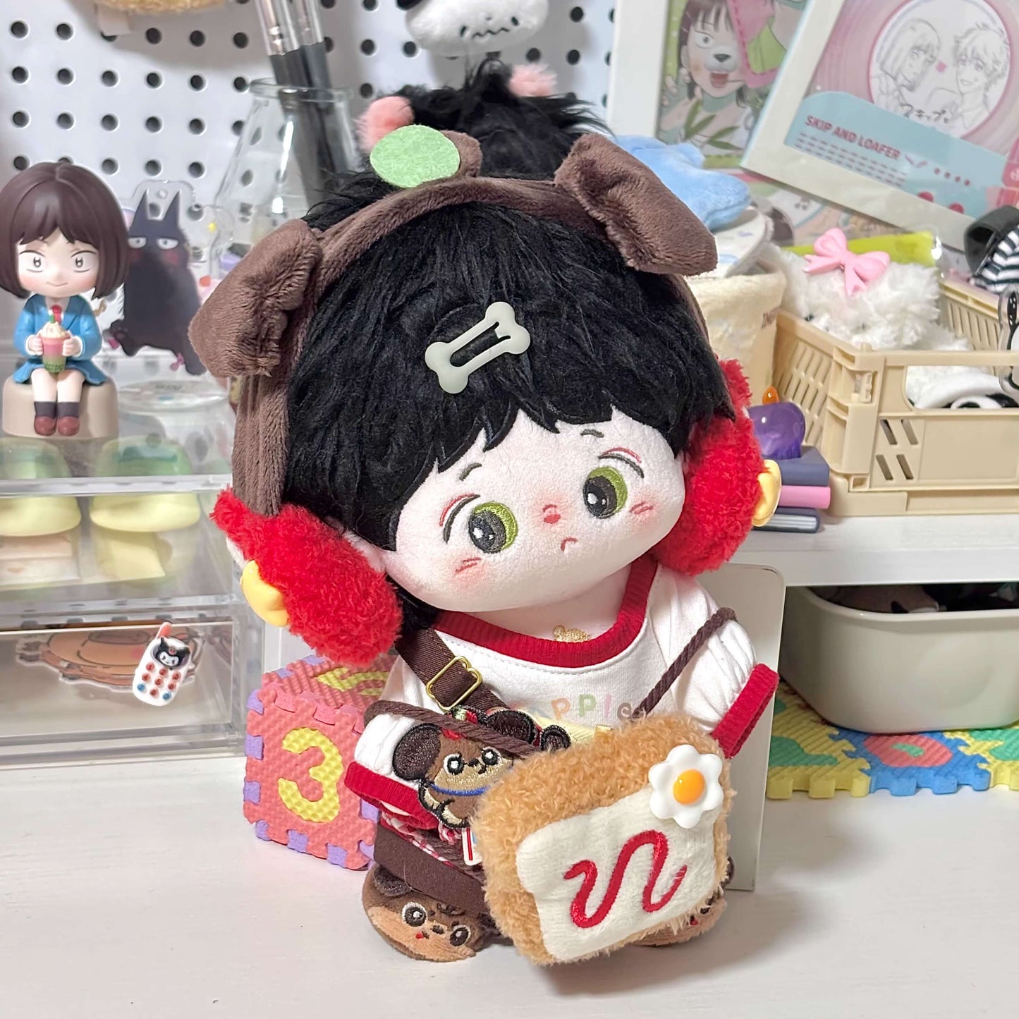 子犬と木苺のピクニックコーデセット【20cm】