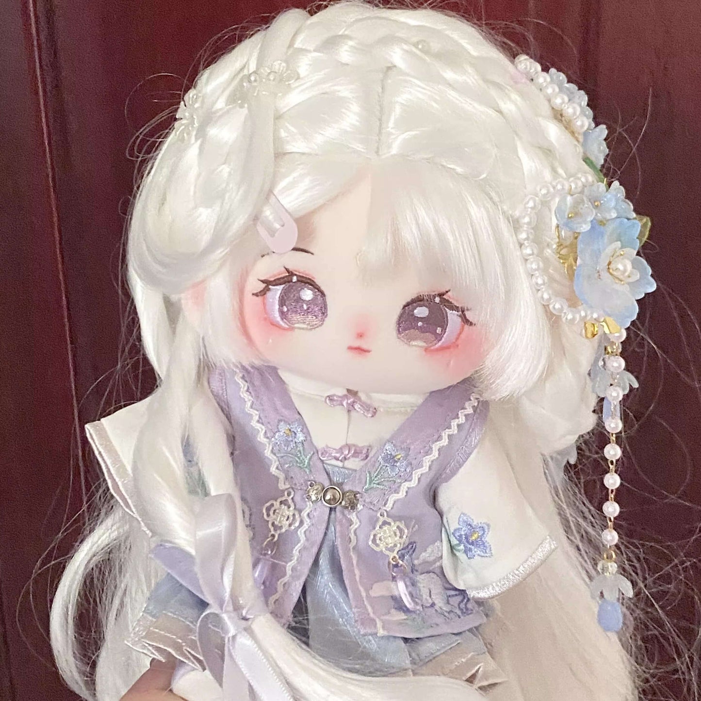 月夜に舞う花園と星雲のドレスセット【20cm】