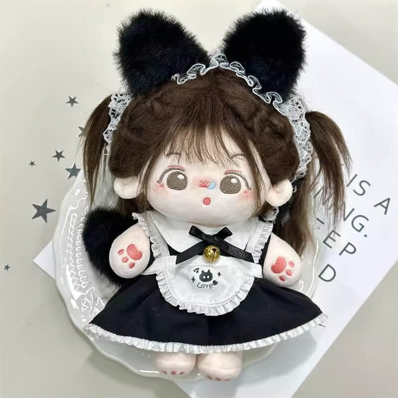 ふわもこ黒猫のメイド服セット【20cm】