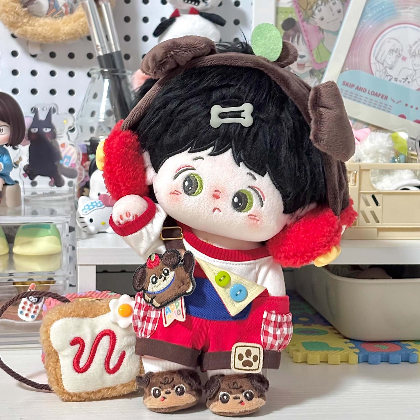 子犬と木苺のピクニックコーデセット【20cm】