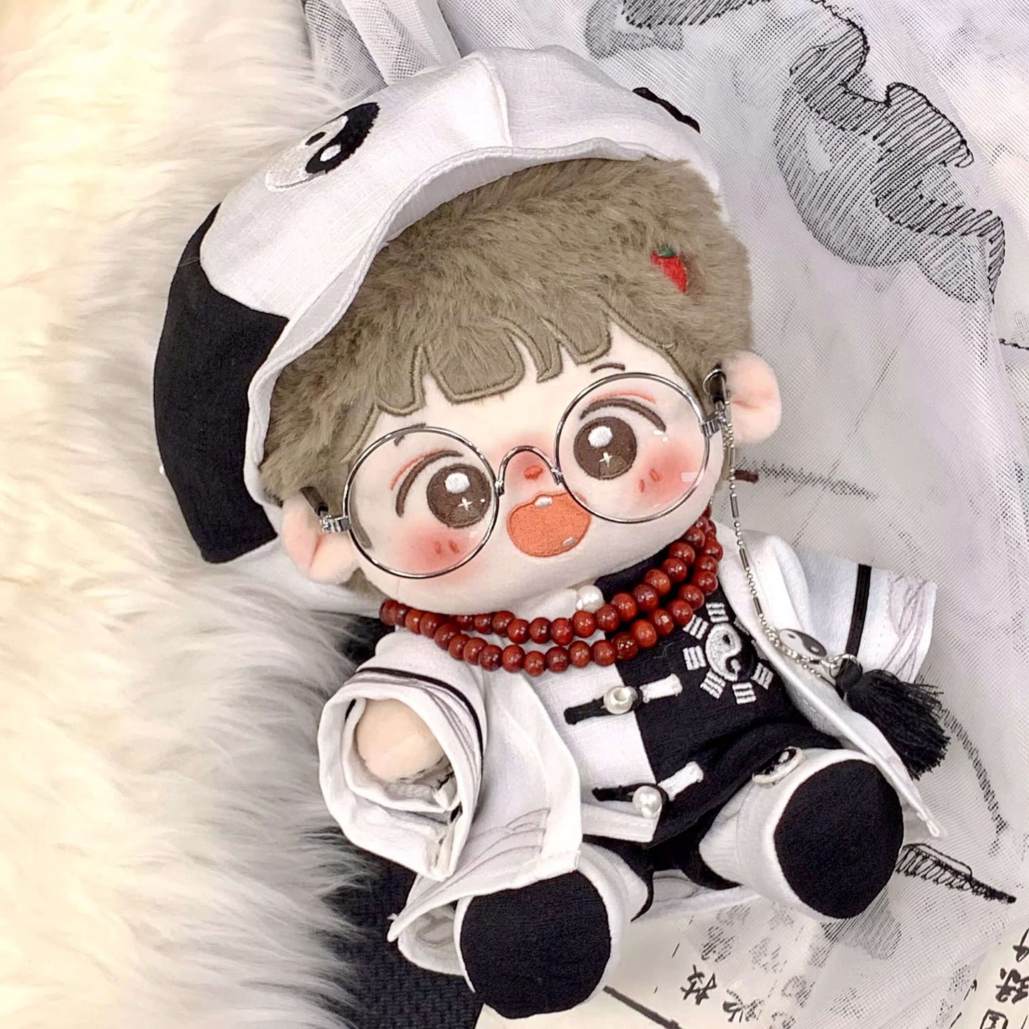 陰陽の導きモノクロ道士セット【20cm】