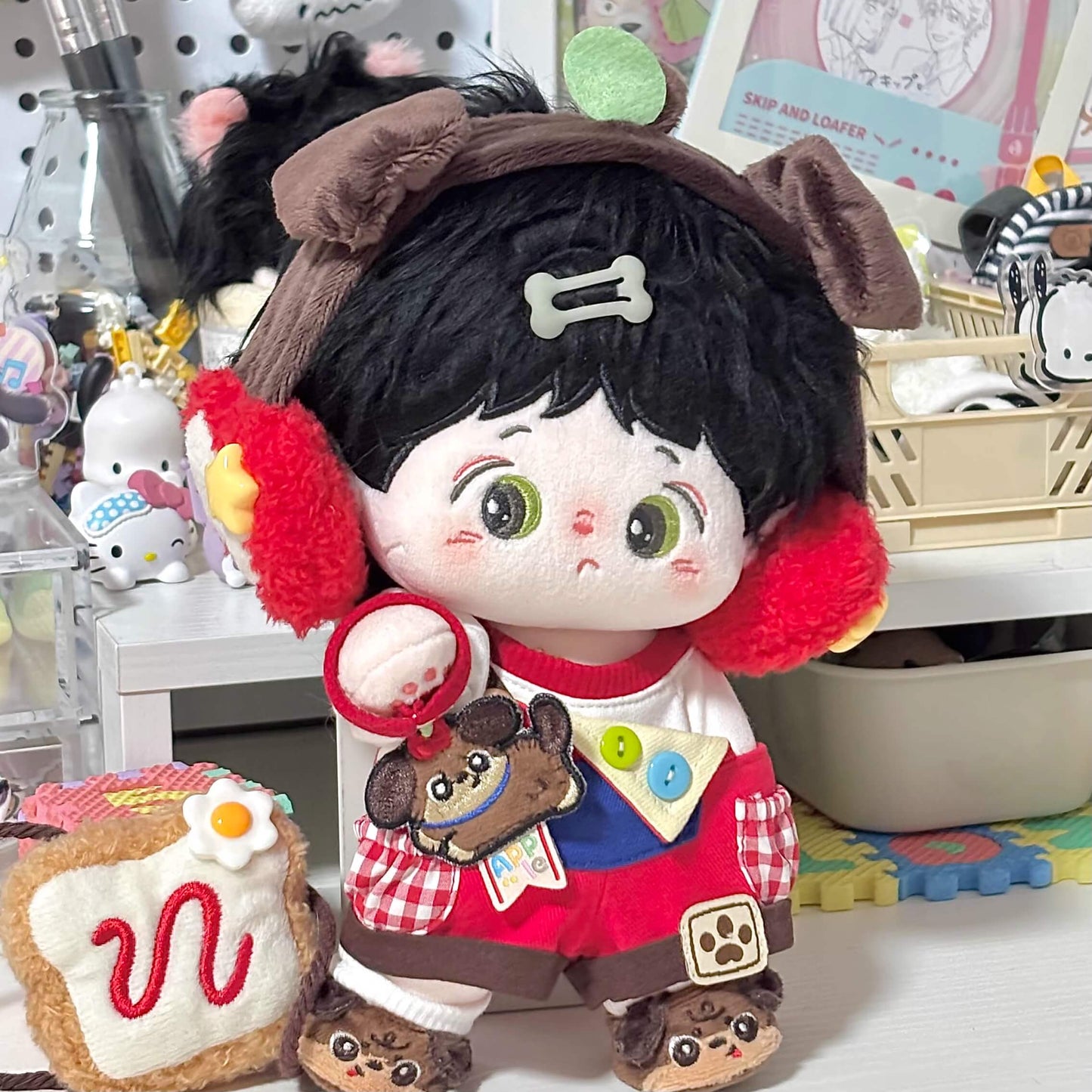 子犬と木苺のピクニックコーデセット【20cm】