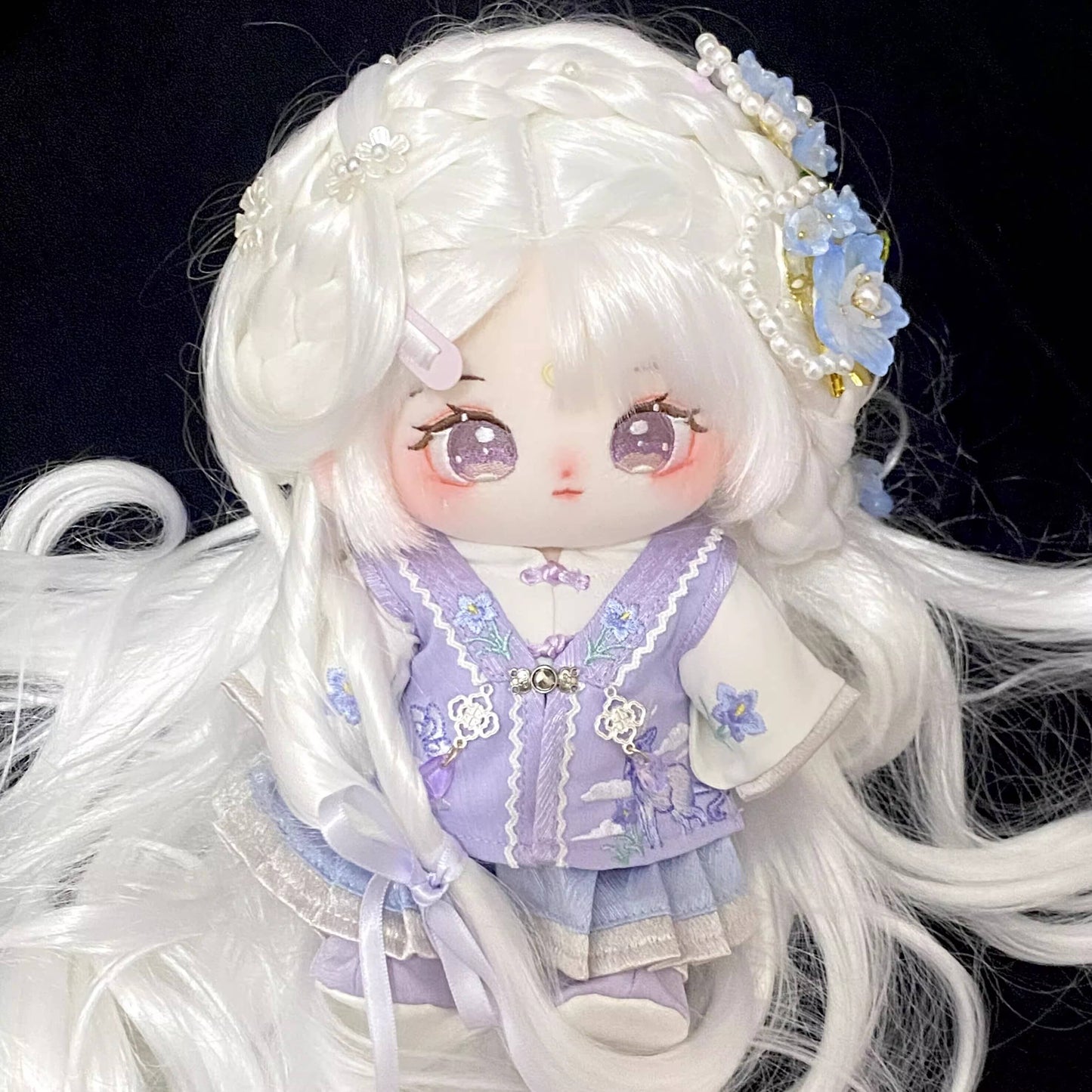 月夜に舞う花園と星雲のドレスセット【20cm】