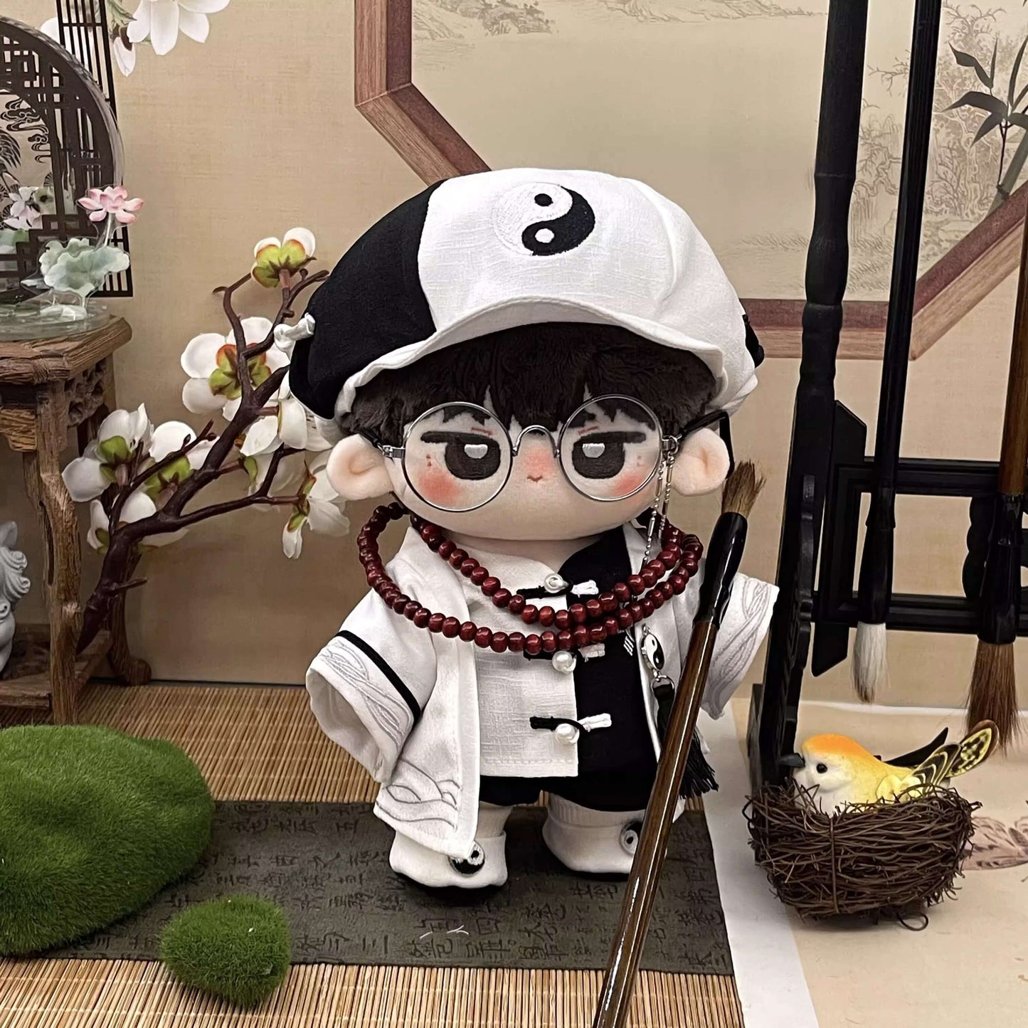 陰陽の導きモノクロ道士セット【20cm】