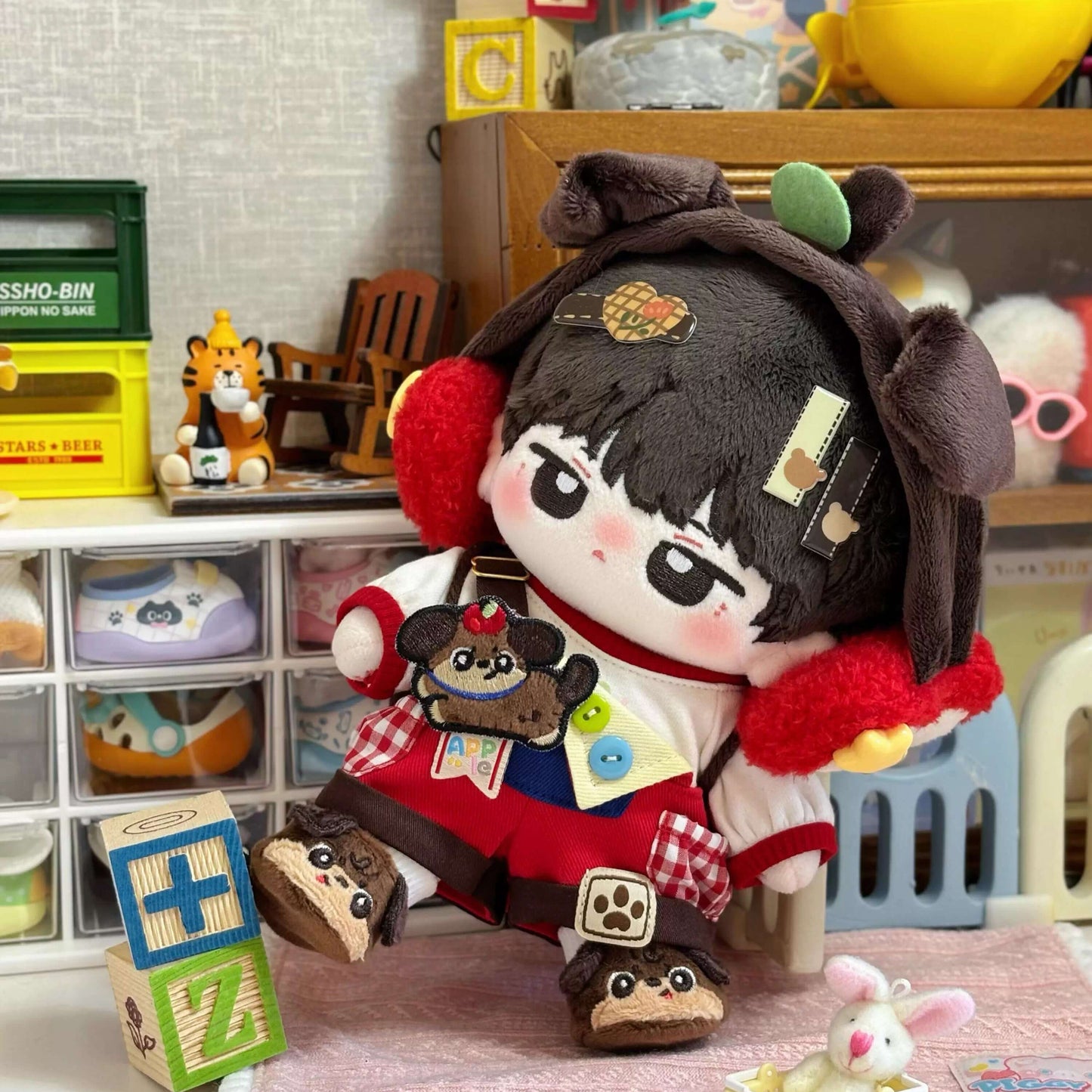 子犬と木苺のピクニックコーデセット【20cm】